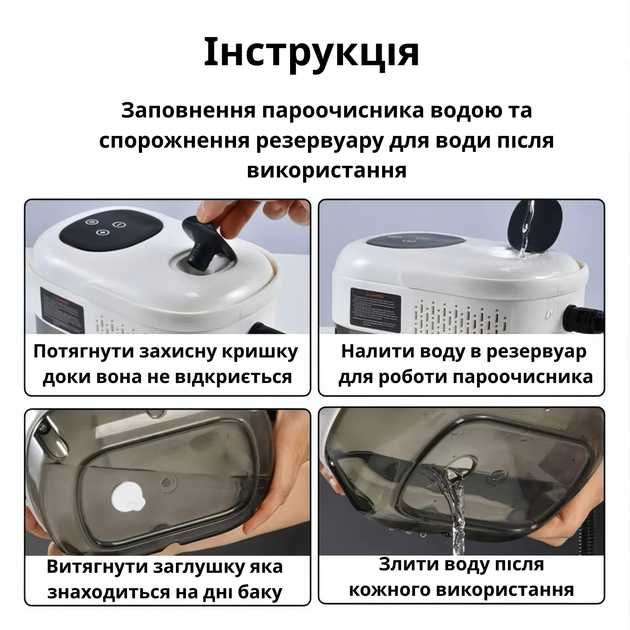 Пароочисник ручний TC-SC-001 з 7 додатковими насадками 2500W