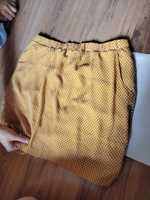 Musztardowa żółta spódnica krótka we wzorek