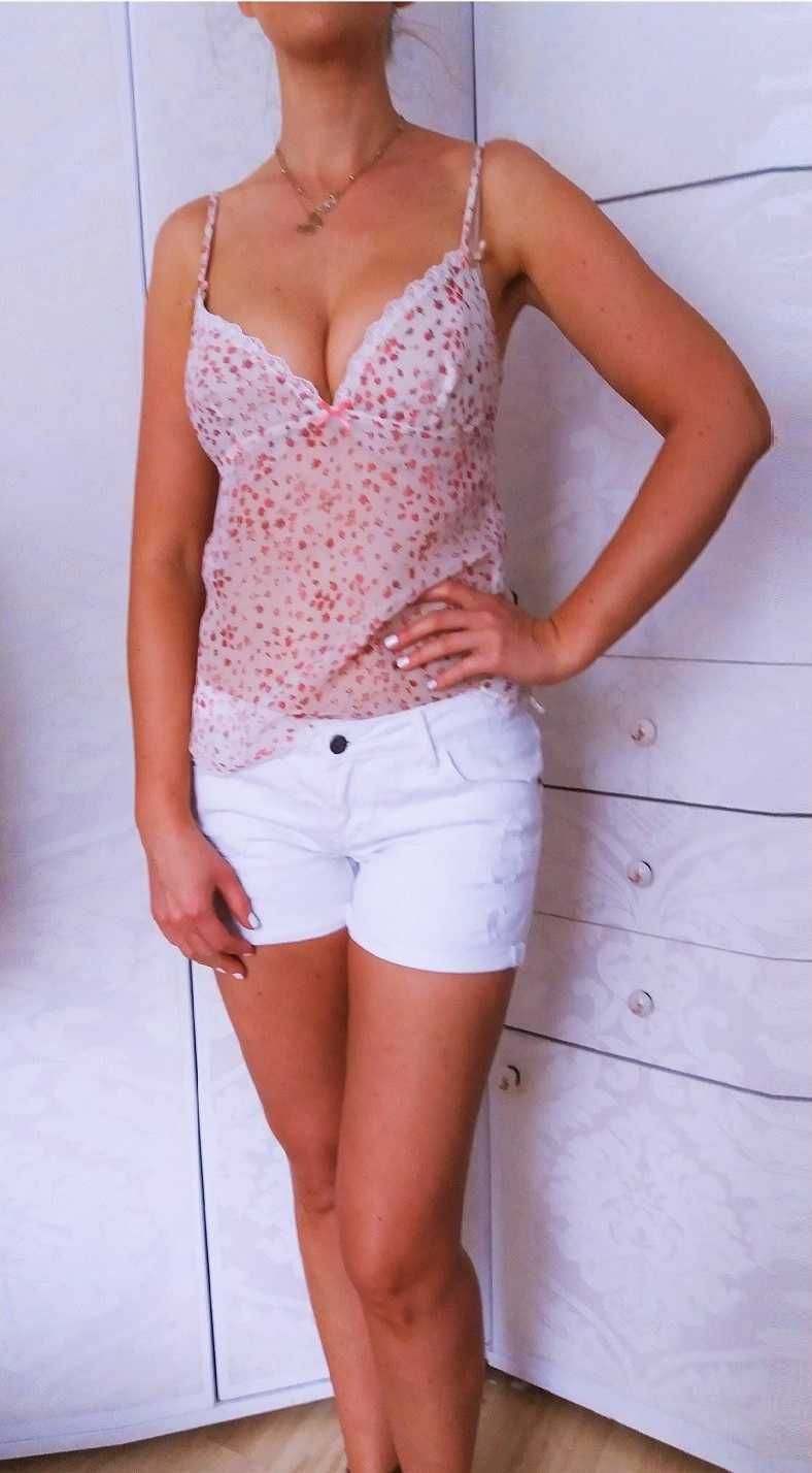 Bluzka koszulka top w różyczki r.S 36