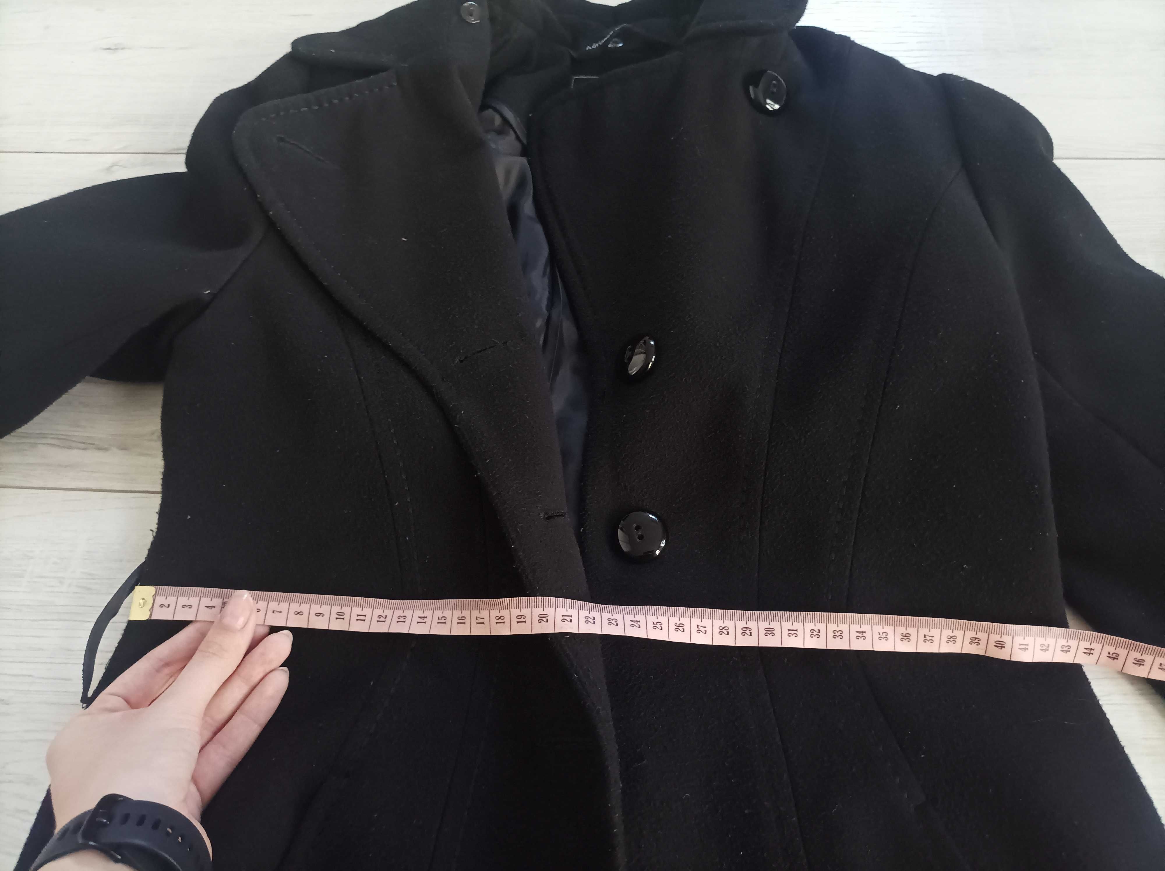 wełniany czarny płaszcz Adrianno Damianii orginalny wełna wool coat