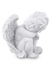 Aniołek ze skrzydłami biały 10 cm na prezent Chrzest Komunia Roczek