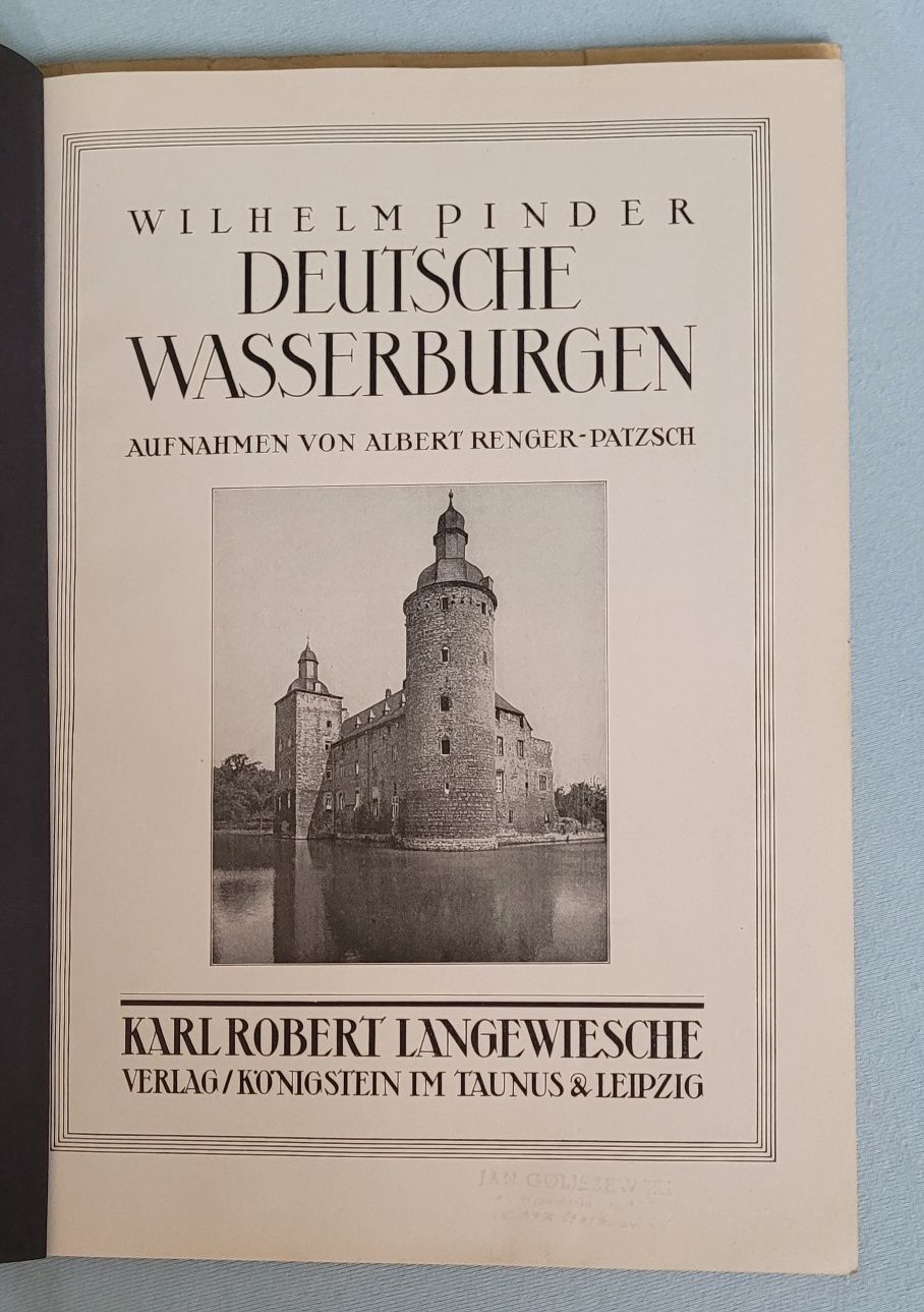Deutsche Wasserburgen stara, przedwojenna Książka 1940 r.