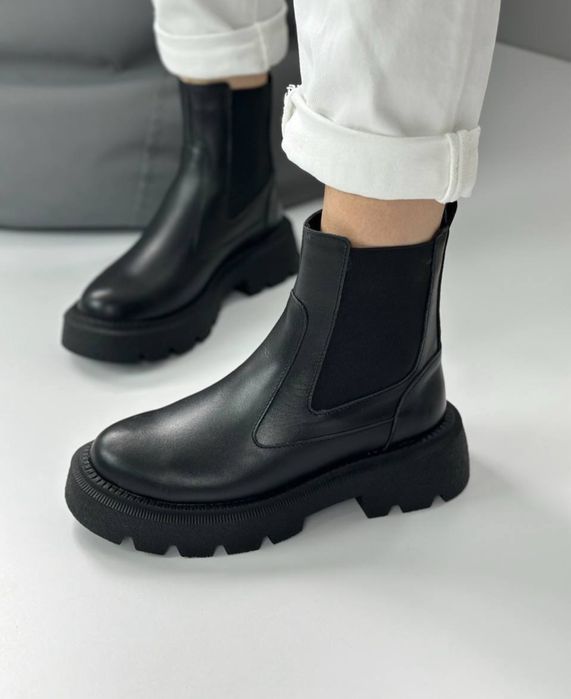 Челсі жіночі з натуральноі шкіри / замші зима Ботинки