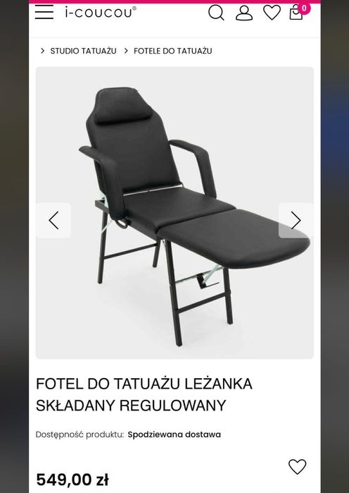 Łóżko kosmetyczne leżanka