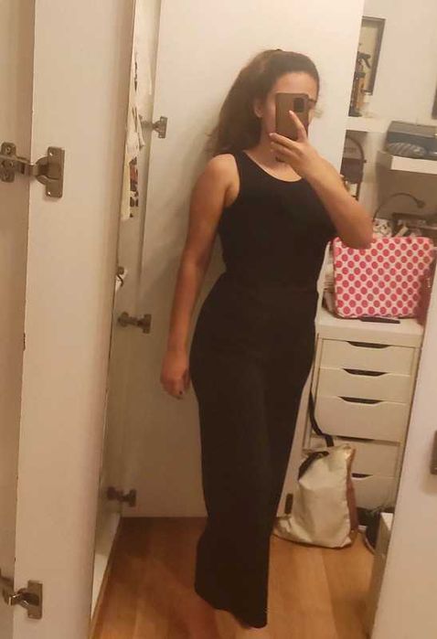 Calças pretas largas - Tezenis