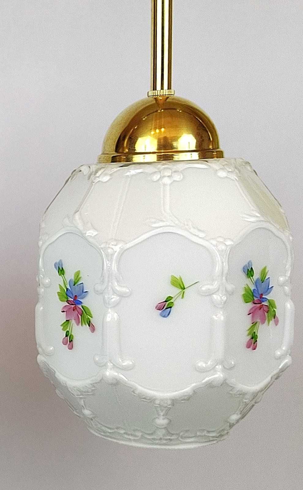 Lampa  wisząca malowana  PRL retro vintage art deco