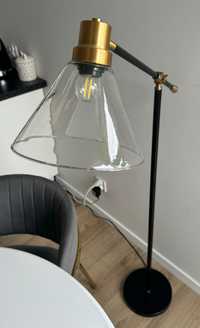 Lampa podłogowa HOME&YOU industrialna czarno-złota szklany klosz