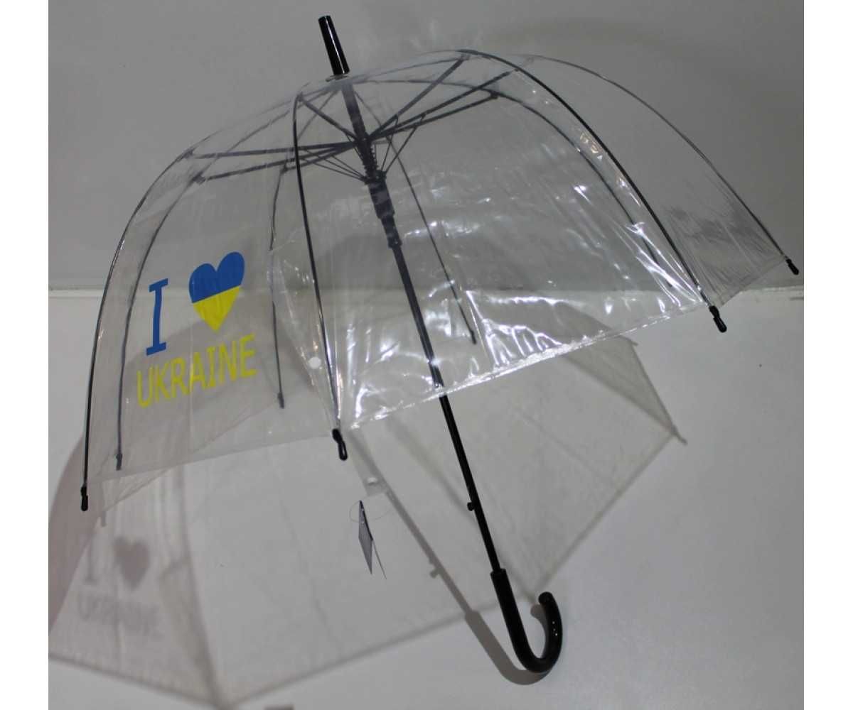 Прозрачный зонт Я Люблю Украину Я Люблю Україну жовто блакитне серце
