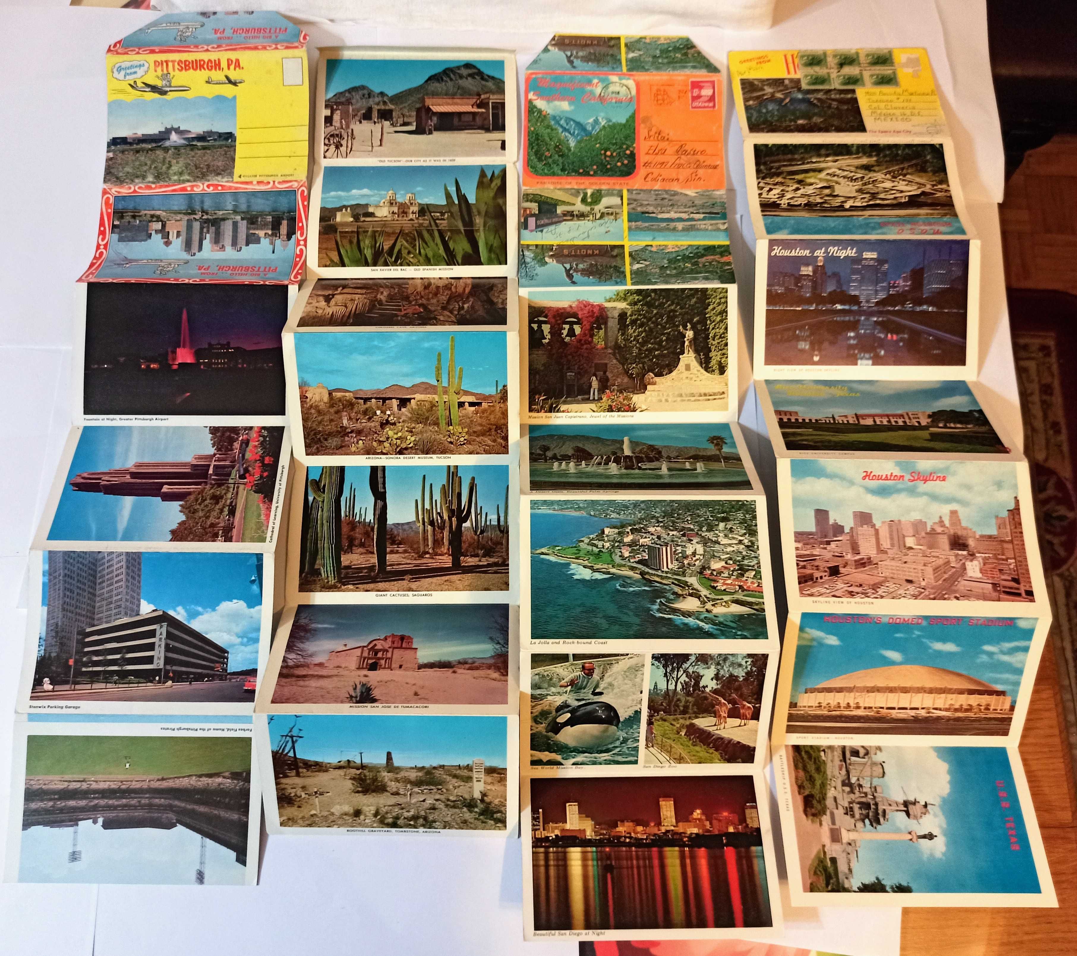 Stare zestawy pocztówek USA, Kanada, Meksyk ,Brazylia