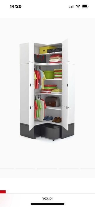 szafa narożna Vox YOUNG USERS z podestem i dwiema szufladami