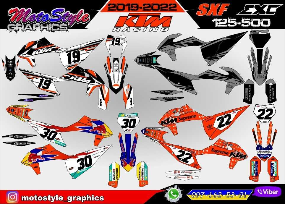 Толстые Фирменные Наклейки Кросс Єндуро KTM SXF EXC Husqvarna Yamaha y