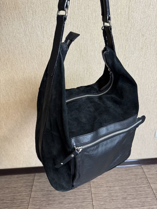 вмістка сумка, торба з натуральної замші та шкіри avant première