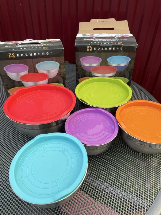 Набір Мисок Із Нержавіючої Сталі 5 Шт з Кришками  EDENBERG®