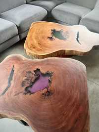 Duze stoliki kawowe z drewna mahoń egzotyczne drewno