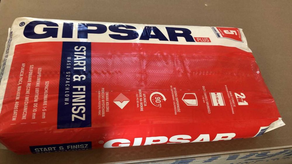 Шпаклівка гіпсова GIPSAR Start+Finish 20кг.