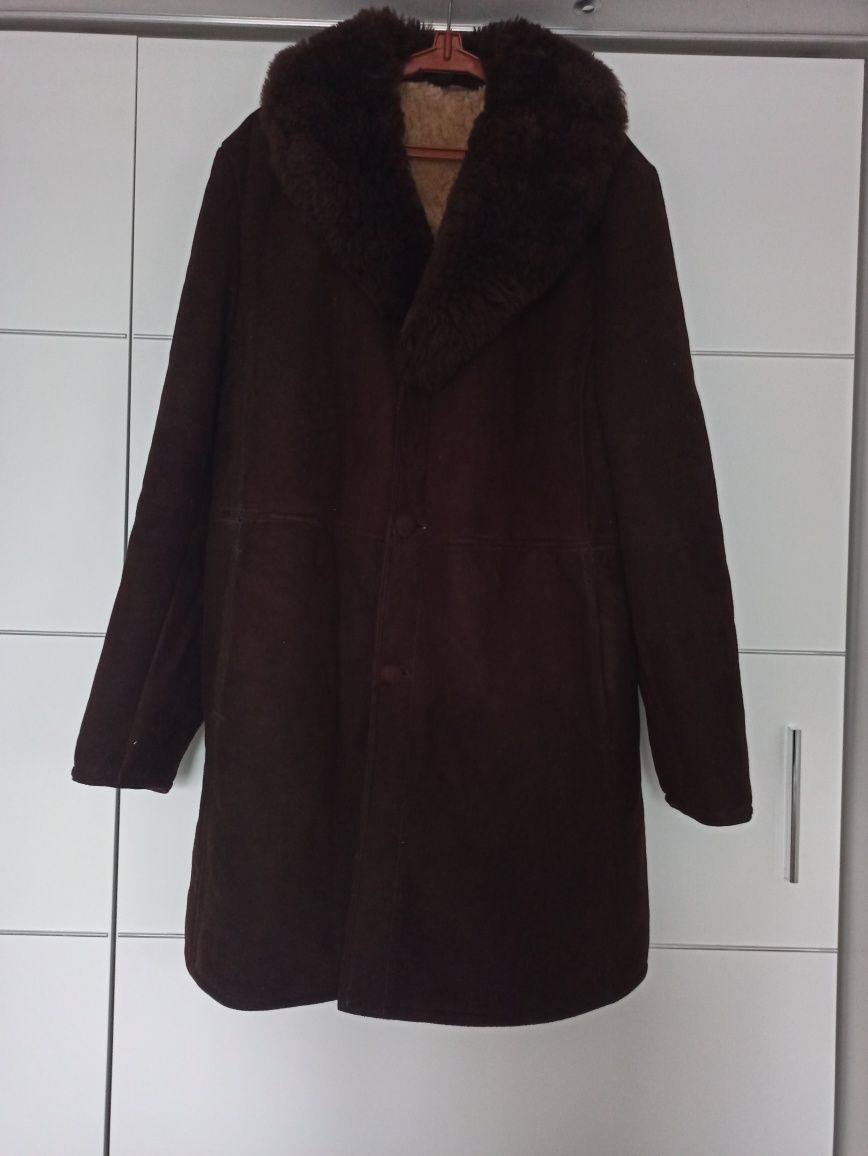 Płaszcz kurtka męska skóra naturalna wełna owcza 42 CENA do negocjacji