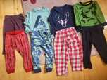 Trzy piżamy + dwie pary spodni dla chłopca r. 98-104