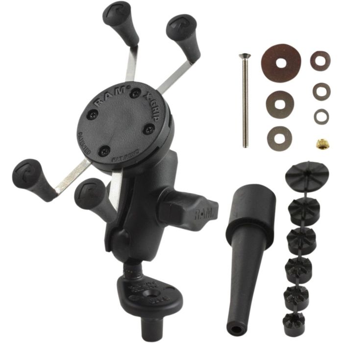 x-grip device holder fork stem mount aluminum steel black