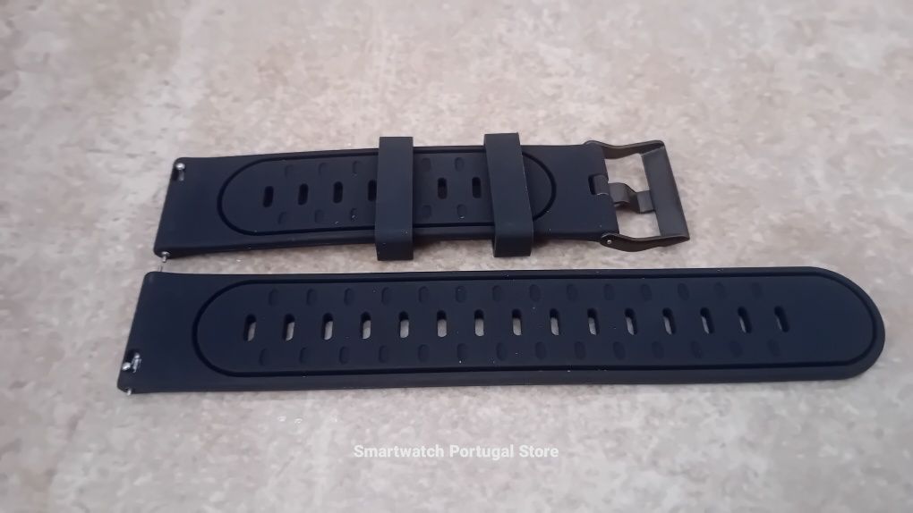 Bracelete 22mm em Silicone  : Preto