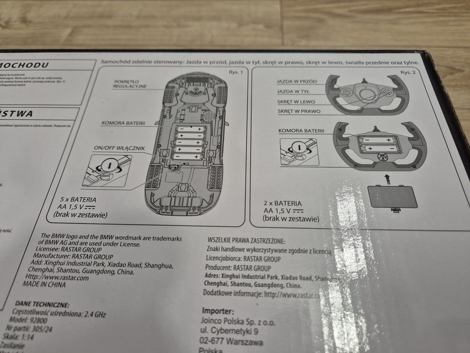 RASTAR AUTO  zdalnie sterowane  BMW 3.0 CSL Skala 1:14 Nowe