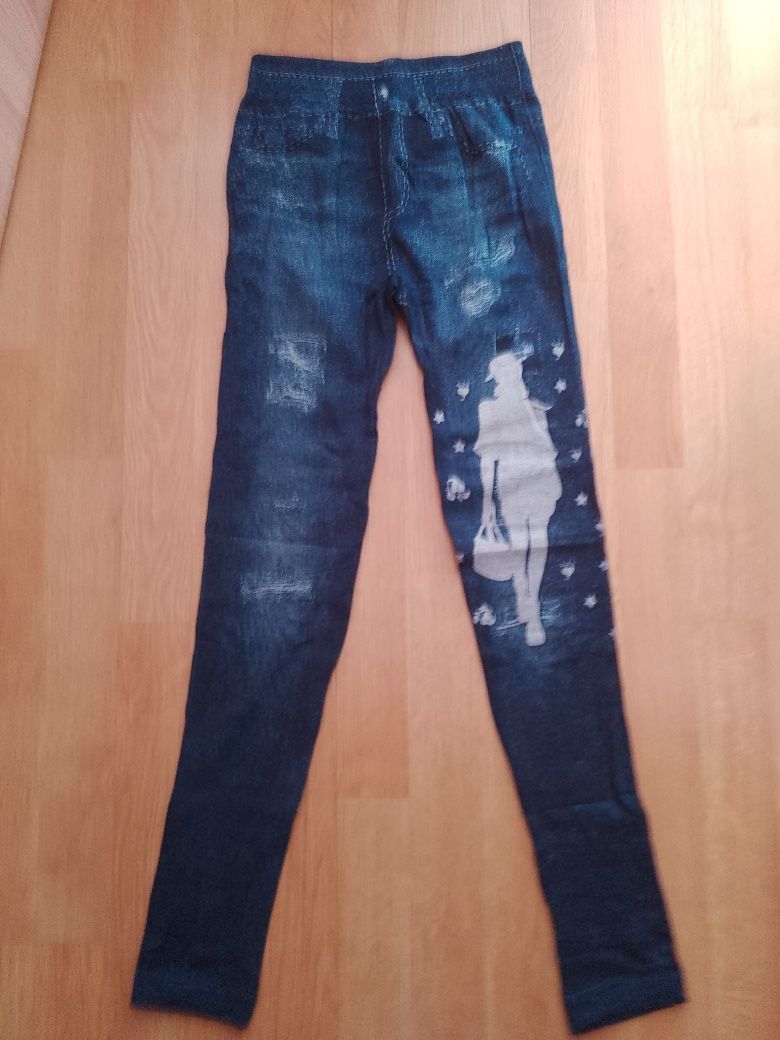 Nowe legginsy imitacja jeansu