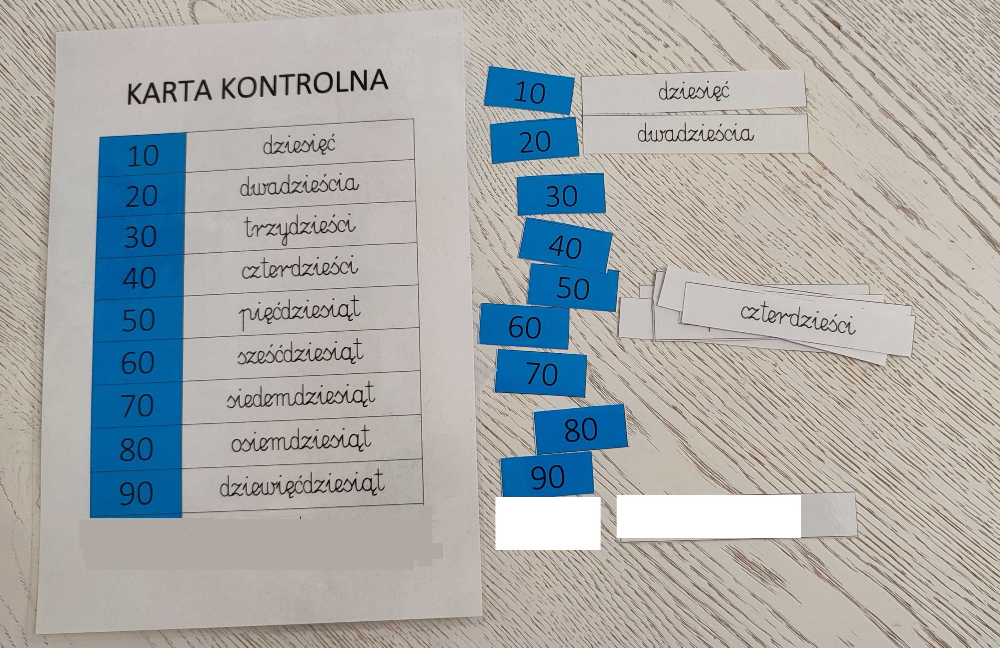 Pomoce Montessori, edukacja domowa, Słowny zapis liczb pdf