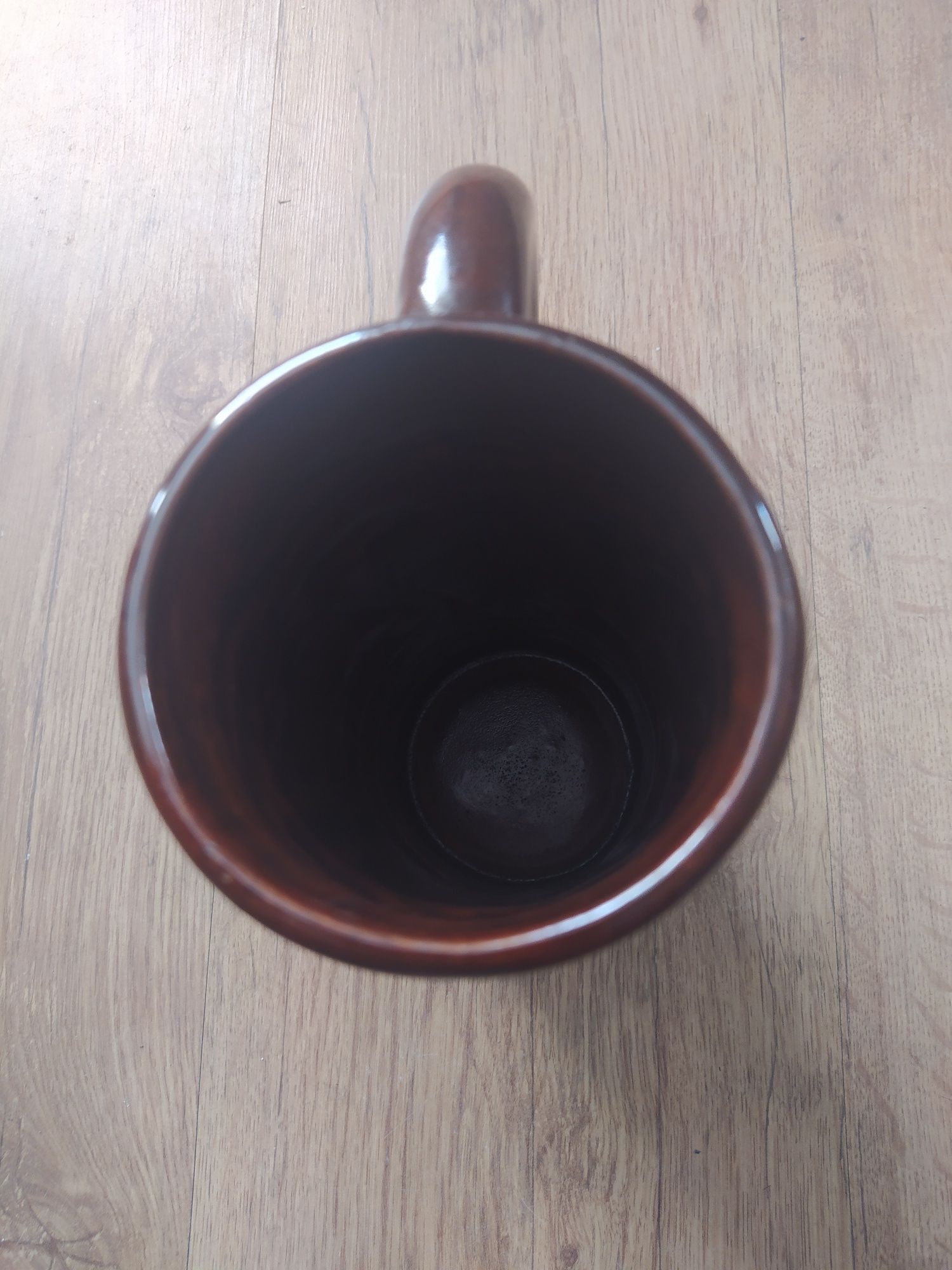 Stary kufel ceramiczny motyw chmiel 1L
