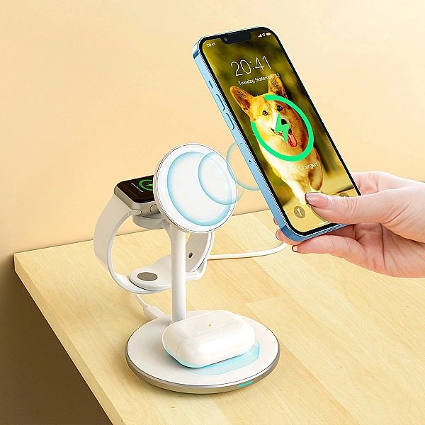 Choetech stacja ładująca indukcyjna 3w1 iPhone 12/13/14, AirPods Pro,