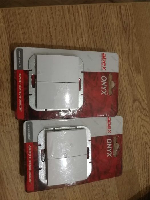 Wyłączniki podwójne białe Abex Onyx - 3szt