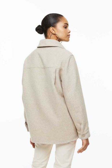 Піджак-сорочка світло-бежевий меланж фірмова стильна h&m жіноча