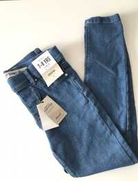 Jegginsy spodnie dziewczęce jasny jeans 128 cm