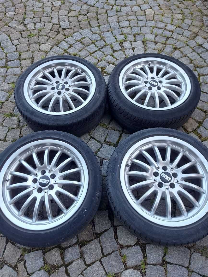 Sprzedam felgi aluminiowe 17" BBS 5x100 z oponami Kleber .