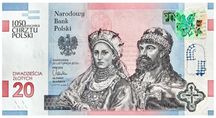 Banknot kolekcjonerski - 1050. rocznica Chrztu Polski 20 zł