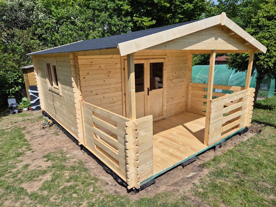 Od RĘKI masywny DOMEK letniskowy/ogrodowy +TARAS*6x4*24m2*BALIK 34mm