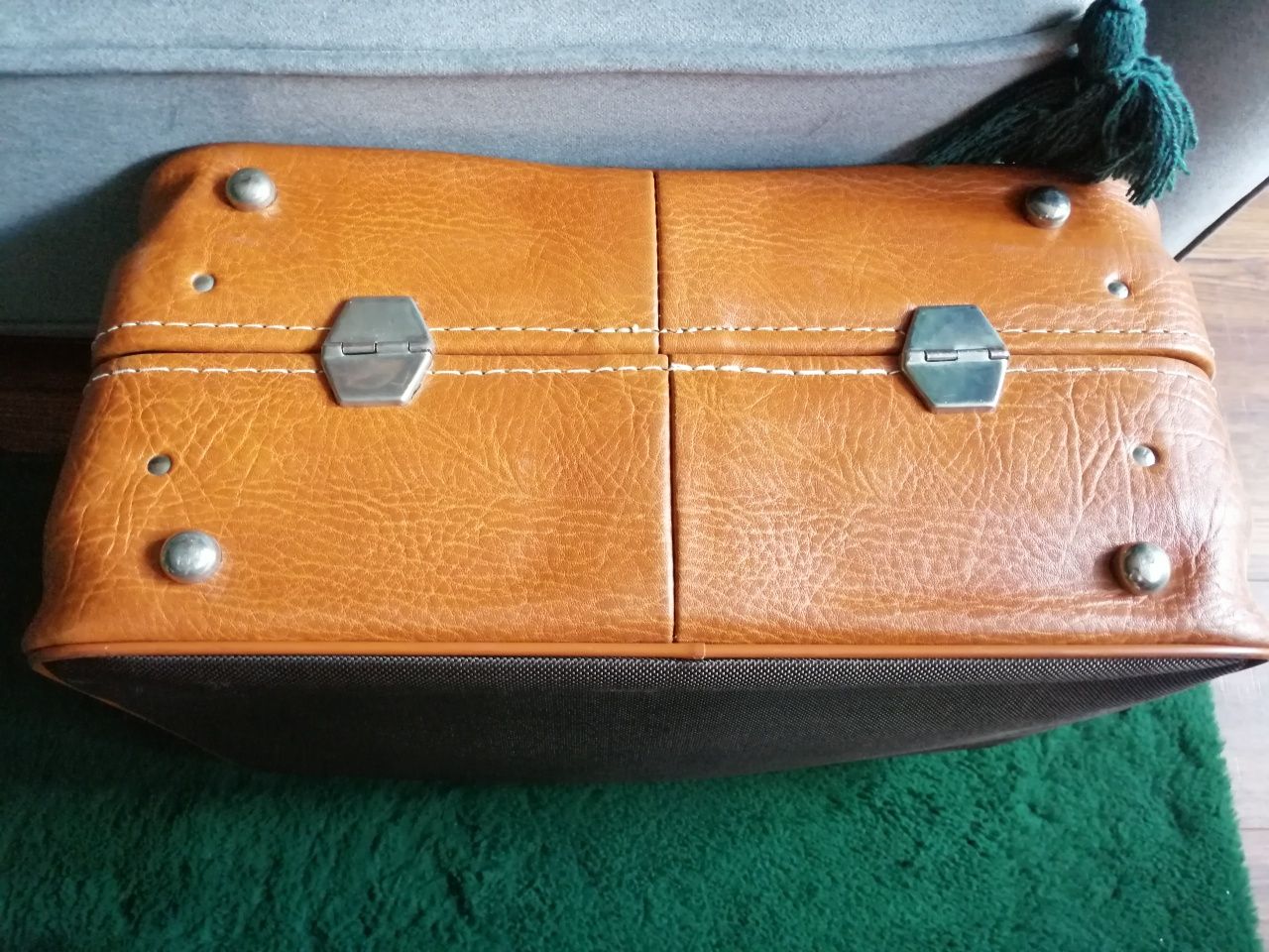 Kufer walizka podróżna retro vintage imitacja skóry
