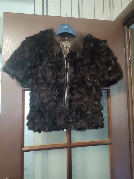 Норковая шуба из кусочков