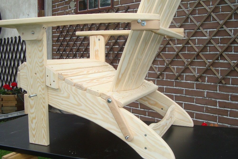 Drewniane fotele składane tarasowo-ogrodowe - Adirondack chair