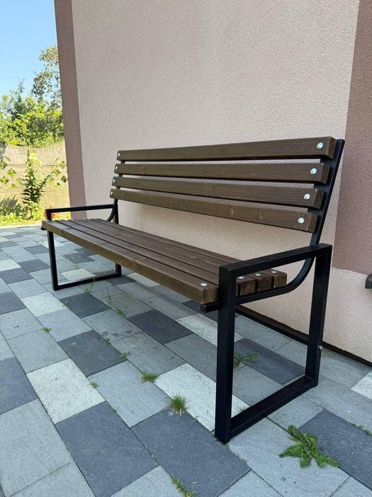 АКЦІЯ! Лавка лофт зі спинкою, кована лавка, паркова лавочка, скамейка