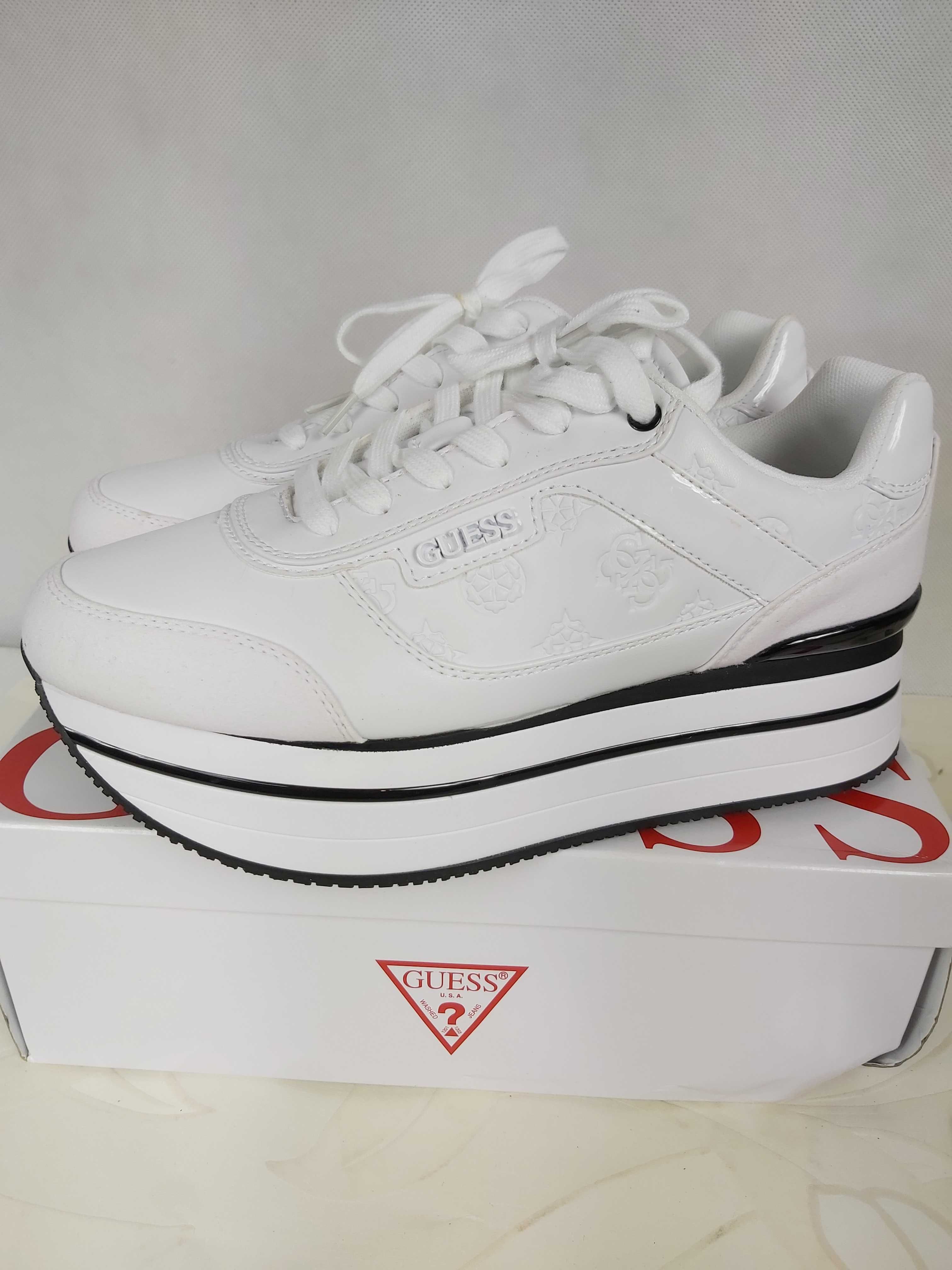 NOWE  sneakersy białe GUESS platforma 40
