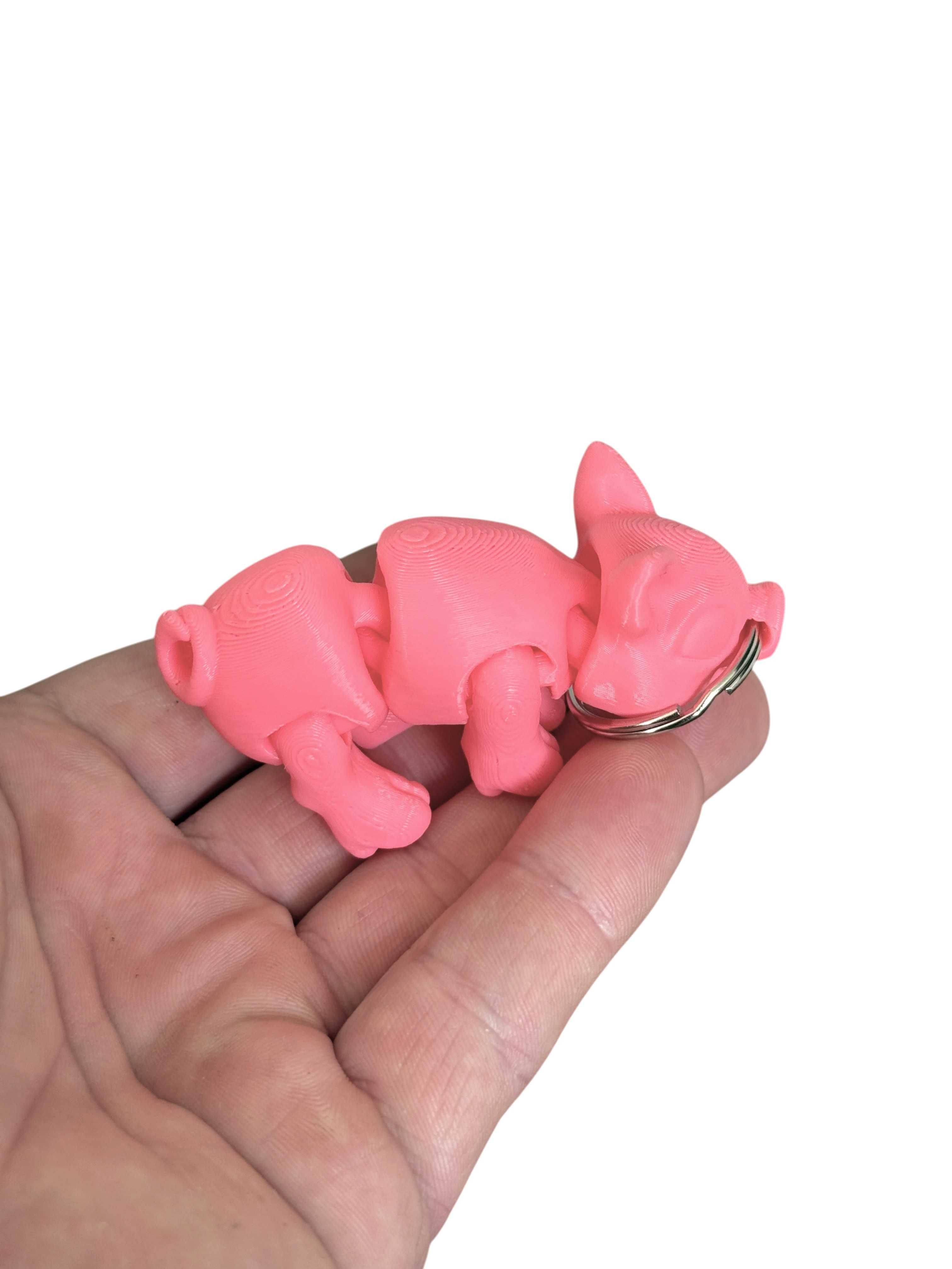 Brelok ruchoma Świnka, druk 3D, dekoracja-mini figurka-zabawka-prezent