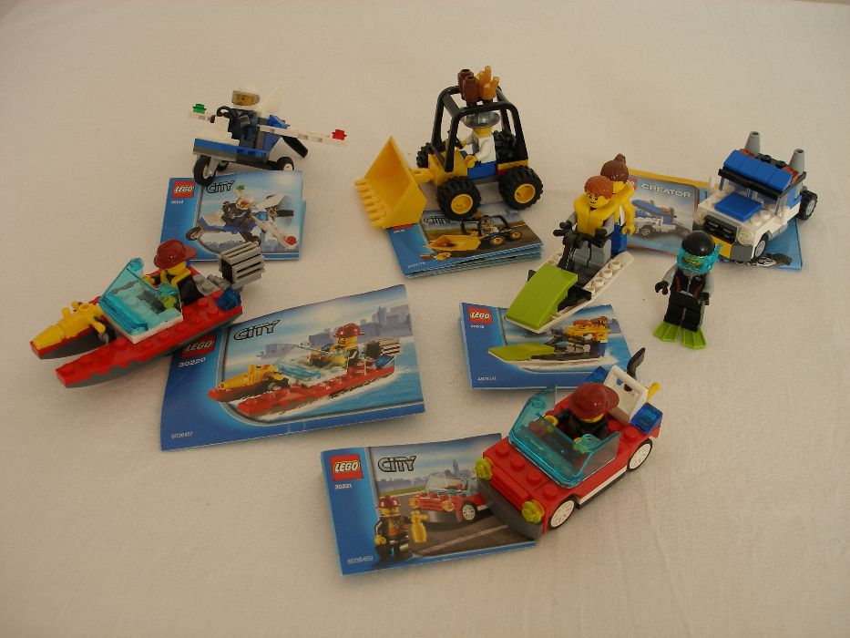 LEGO City 30018, 30024, 30220, 30221, 30151, 30015 + figurka