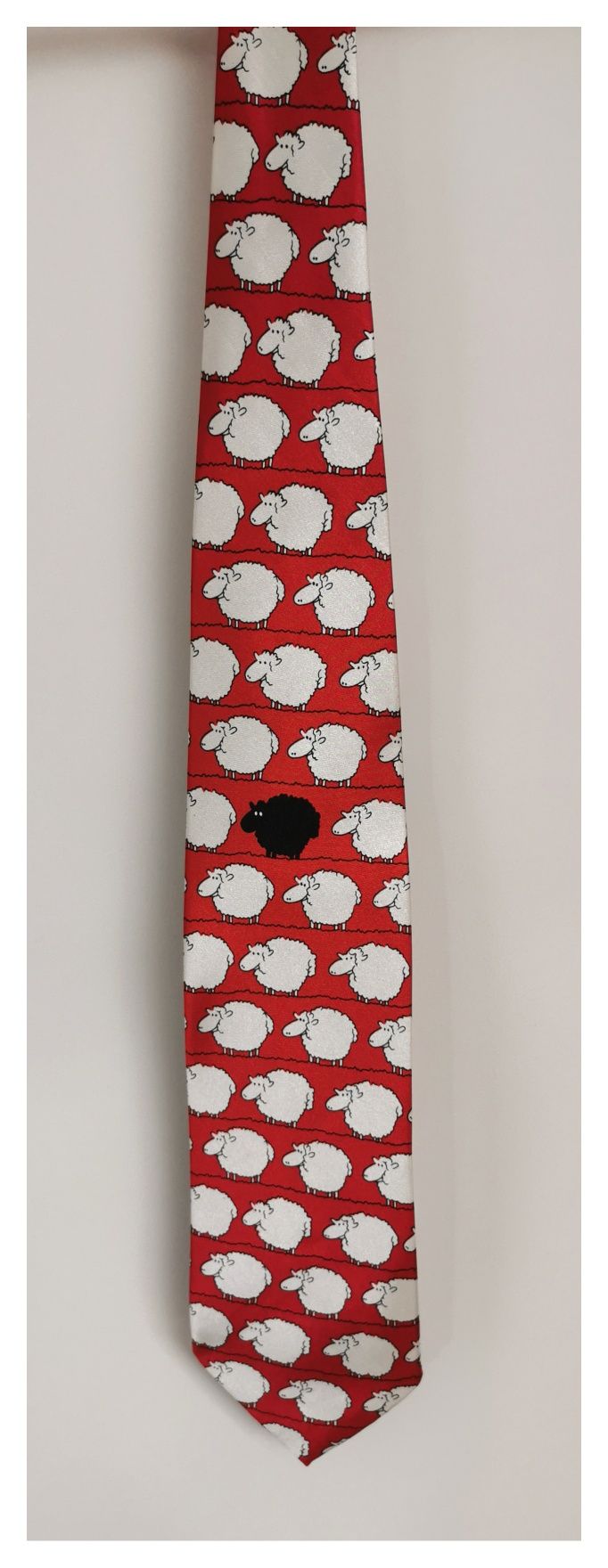 Jedwabny krawat Kai Long (dł. 150cm) #czarna #owca #unikatowy