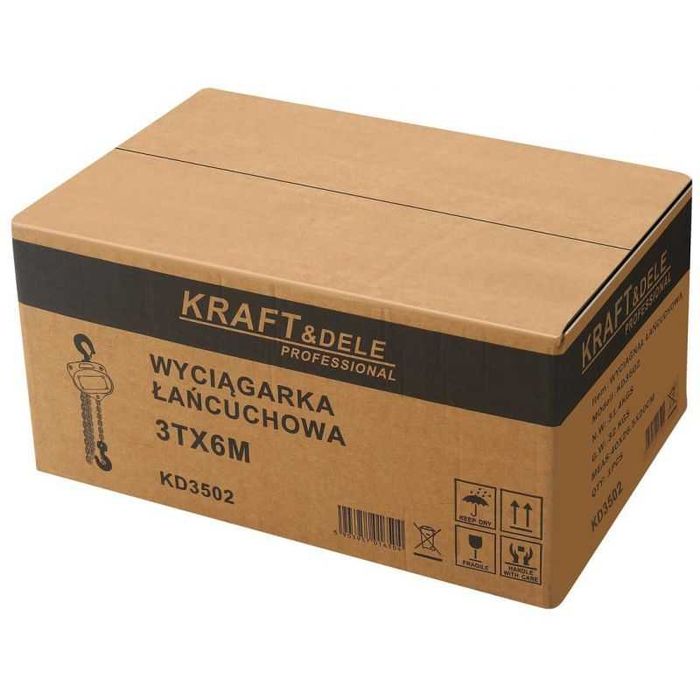 KRAFT&DELE Wyciągarka Wciągarka Łańcuchowa Warsztatowa 3t 6m KD3502