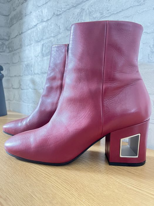 Червоні шкіряні черевики VicMotie