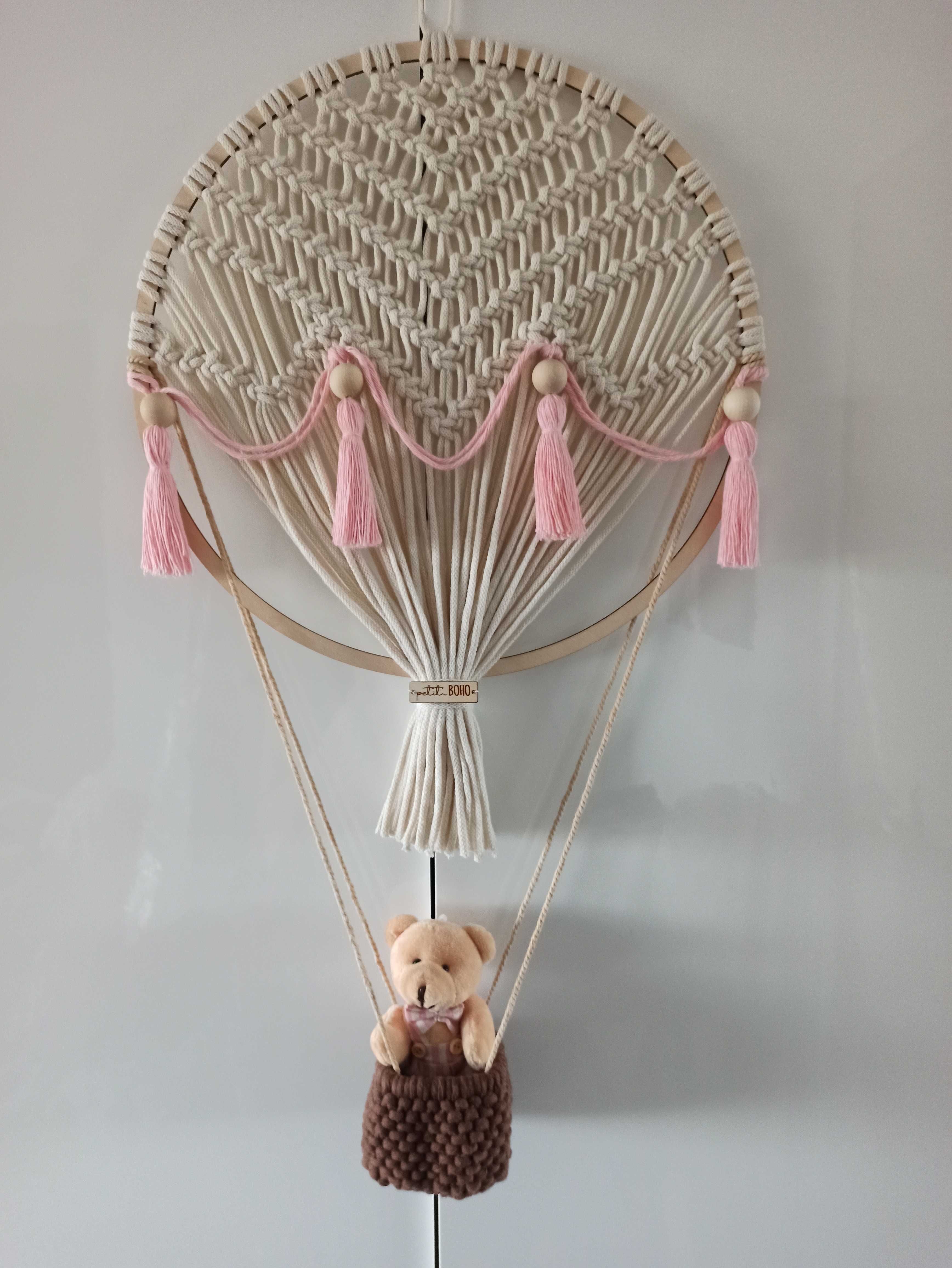 Prezent dla chłopca dziewczynki ozdoba pokoju makrama balon handmade