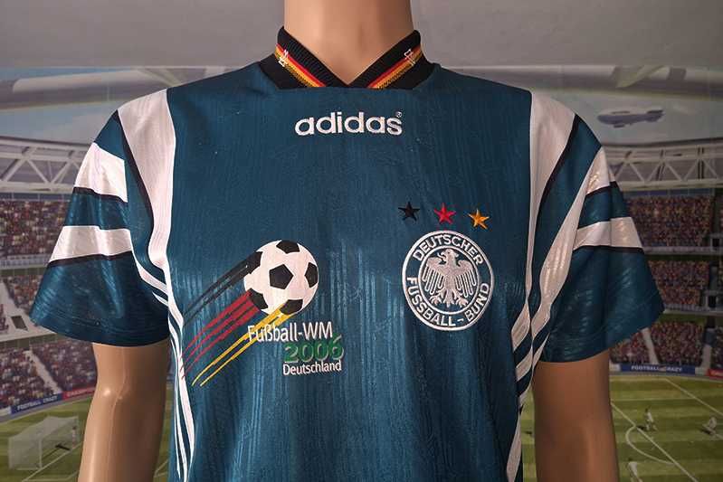 Niemcy DFB Adidas Official Gament 1996-98 eliminacje MŚ 1998 away S/M