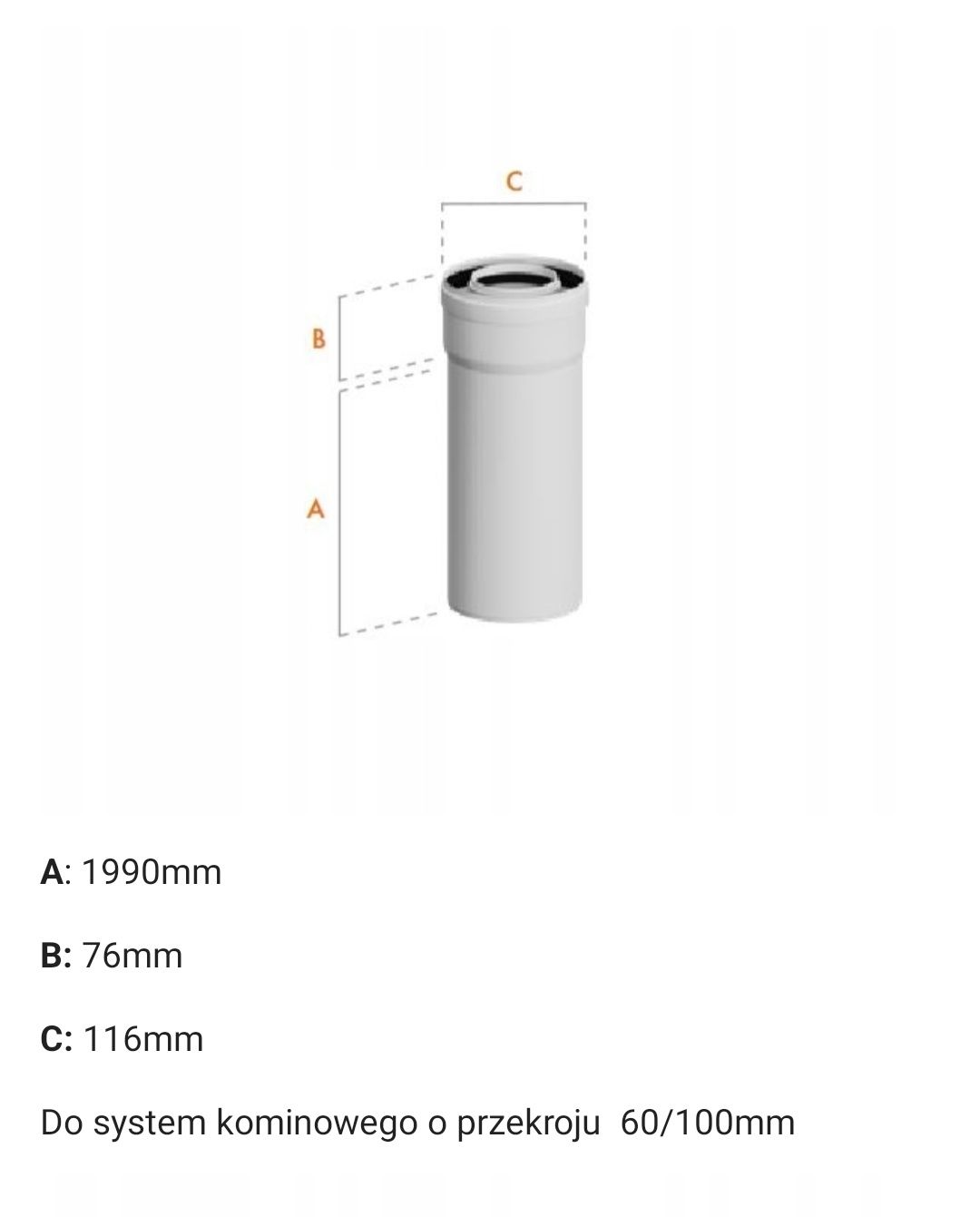 Komin pieca kondensacyjnego 60/100 - 14 metrów Rura koncentryczna GRAT