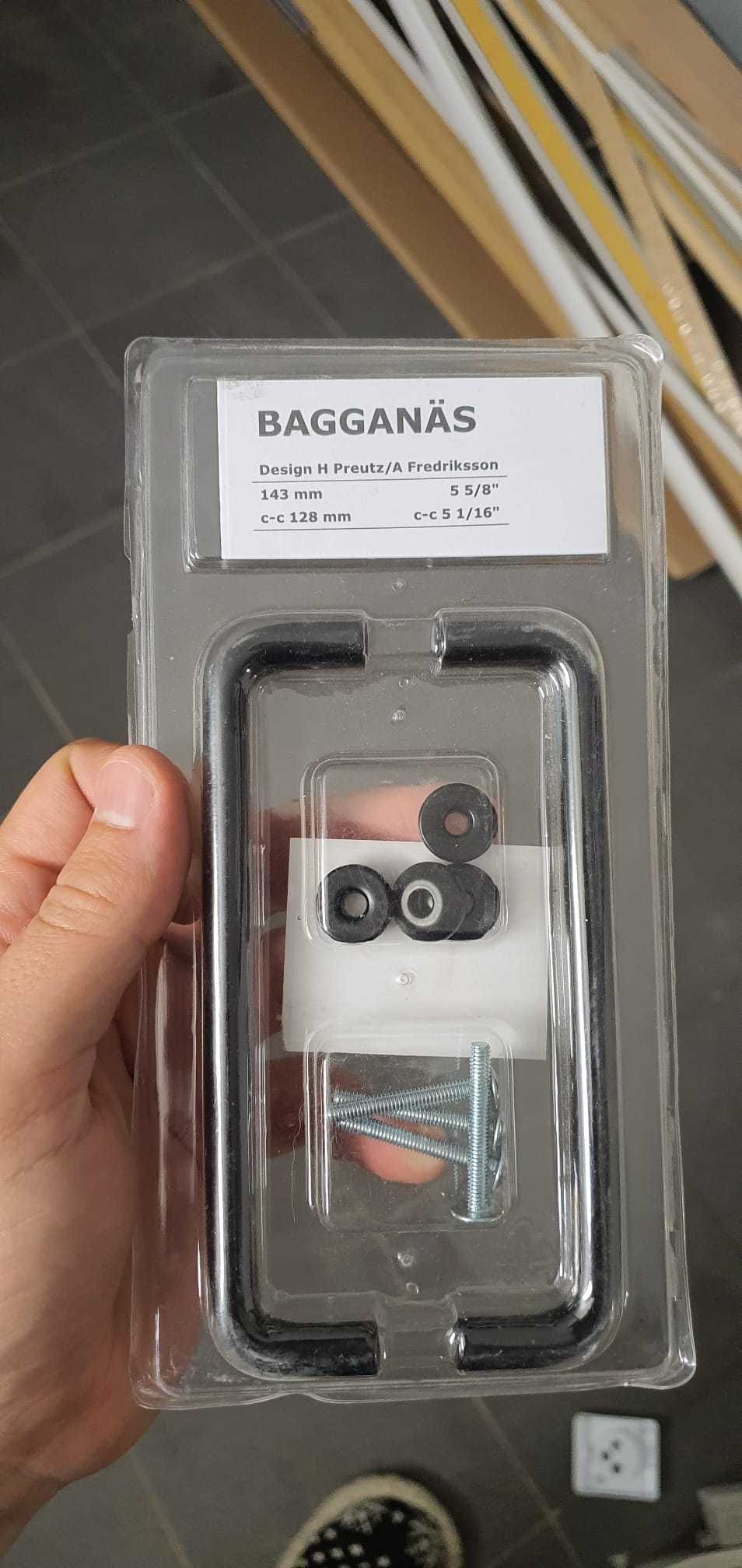 IKEA BAGGANAS Uchwyt, czarny, 143 mm 2 sztuk