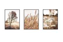 Plakat dekoracyjny beżowy rośliny 3szt 50x70cm