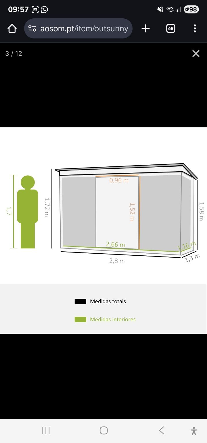 Abrigo/Arrumo/Arrecadação/Albergue/Barraca de Jardim/Quintal